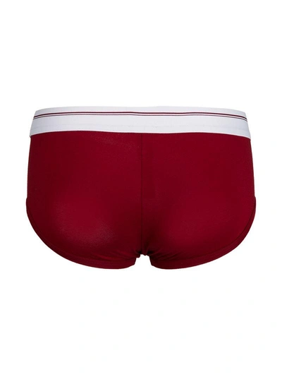 Shop Dolce & Gabbana Underwear Side Logo Briefs - Red