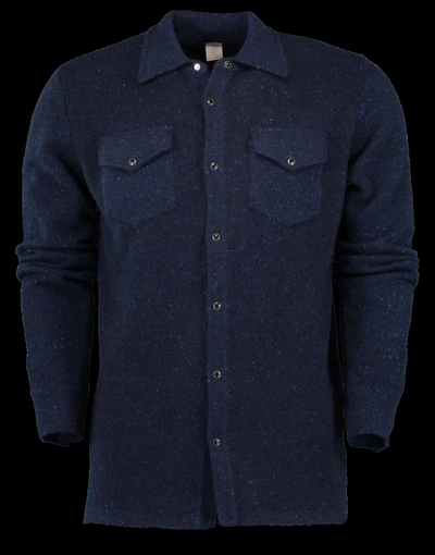 Shop Eleventy Western Cashmere Shirt In Blue