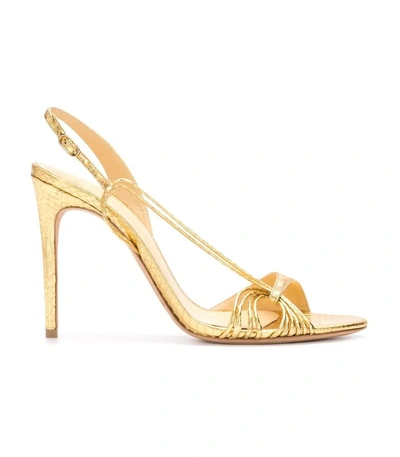 Shop Alexandre Birman Gold Shanty Sandals