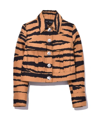 Shop Proenza Schouler Bronze/black Tiger Single Breasted Short Jacket