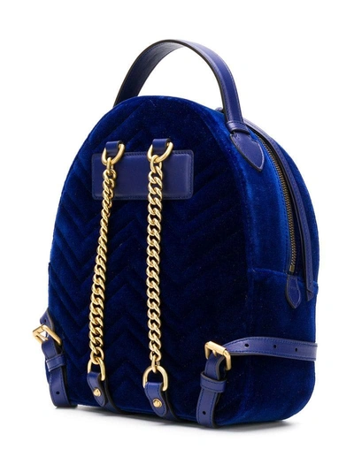 Shop Gucci Gg Marmont Backpack In Blue