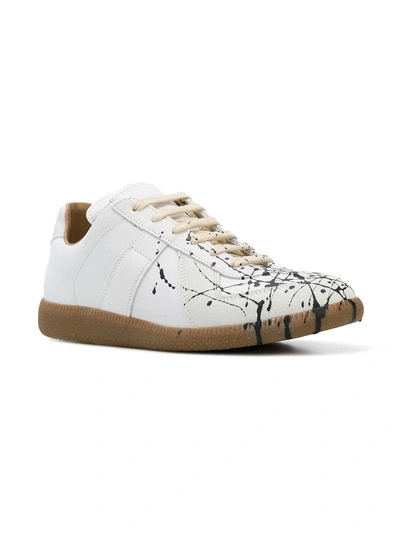 Shop Maison Margiela Paint Splatter Sneakers In White
