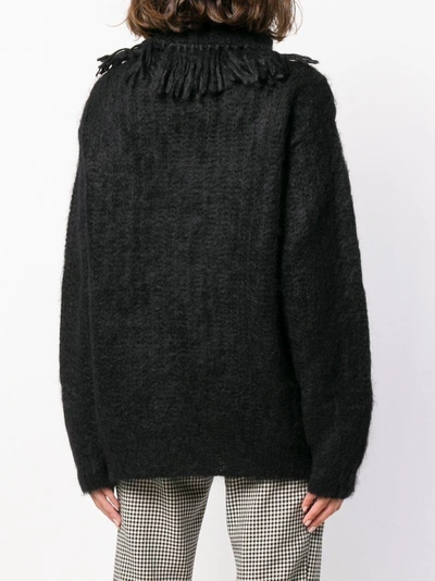Shop Miu Miu Knitted Sweater - Black