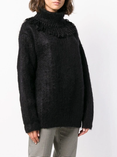 Shop Miu Miu Knitted Sweater - Black