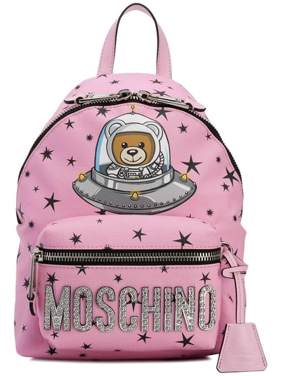 Shop Moschino Space Teddy Bear Backpack - Pink
