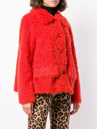 Shop Stand Studio Faux Fur Jacket In Red