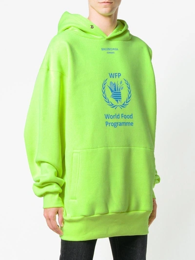 Balenciaga World Food Program Sweatshirt Hoodie In 5677 Fluo/b | ModeSens