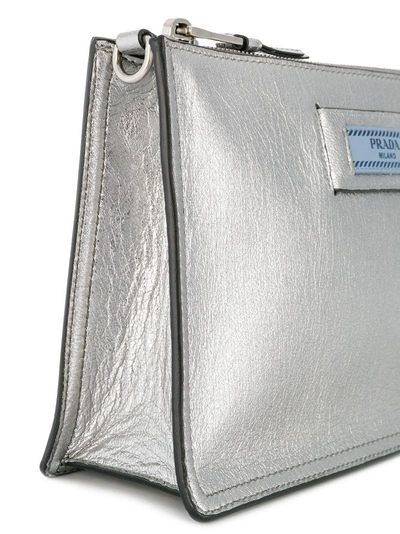 Shop Prada Make Up Bag In Metallic