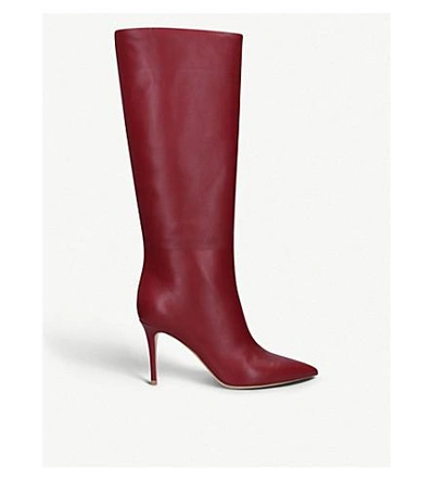 Shop Gianvito Rossi Suzan 85 Leather Boots In Wine