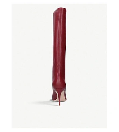 Shop Gianvito Rossi Suzan 85 Leather Boots In Wine