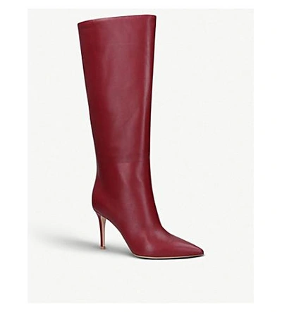 Shop Gianvito Rossi Suzan 85 Leather Boots In Wine