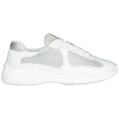 Shop Prada Women's Shoes Leather Trainers Sneakers America S Cup In White