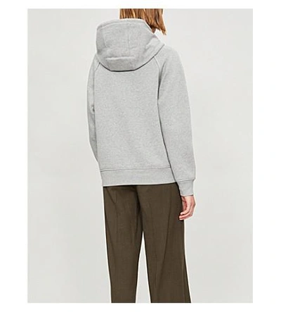 Shop Burberry Hackfall Cotton-blend Hoody In Pale Grey Melange