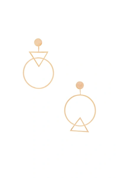 Shop Paradigm Futura Earrings In Metallic Gold
