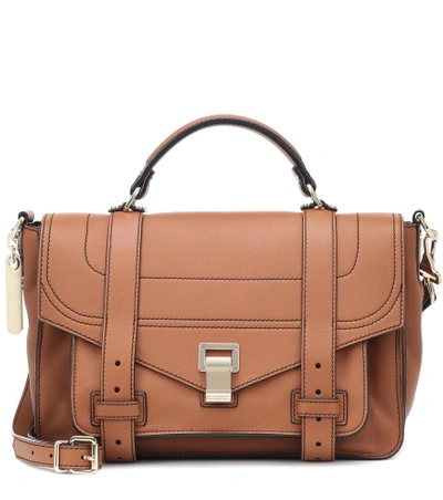 Shop Proenza Schouler Ps1+ Medium Leather Shoulder Bag In Brown