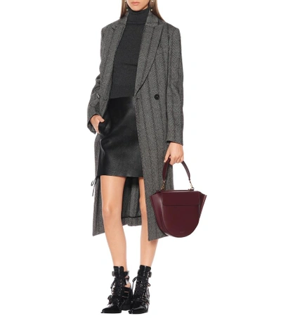 Shop Stella Mccartney Katherine Herringbone Coat In Grey