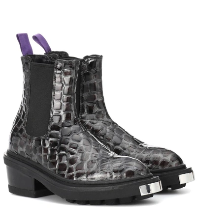 Eytys Nikita Crocodile-effect Leather Chelsea Boots In Grey | ModeSens