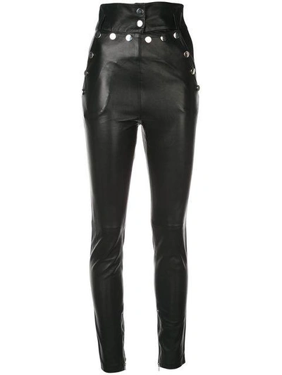 Shop Skiim High Waisted Skinny Trousers - Black