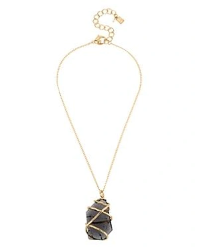 Shop Robert Lee Morris Soho Caged Pendant Necklace, 16 In Black/gold
