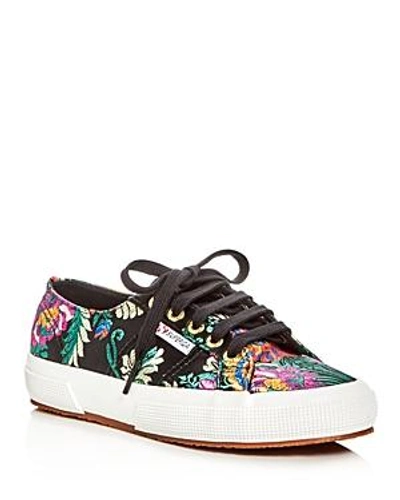 Shop Superga Korelaw Embroidered Satin Lace Up Sneakers In Black
