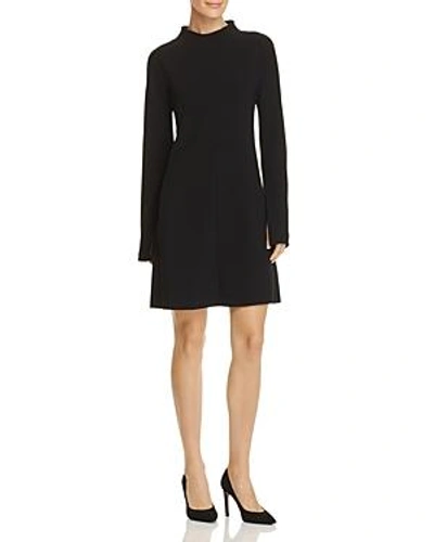 Shop Theory Flared-sleeve Crepe Dress In Black