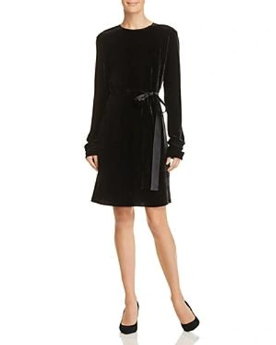 Shop Theory Belted Velvet Dress In Black