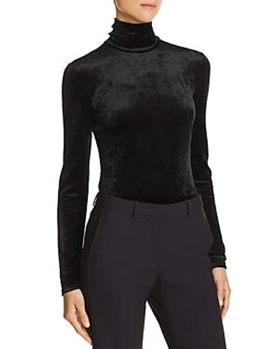 Shop Theory Velour Turtleneck Top In Black