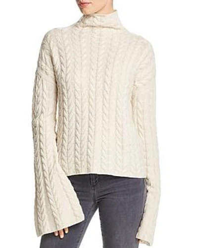 Shop Theory Horseshoe Cable Cashmere Sweater In Ivory