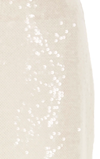 Shop Sally Lapointe Sequin Midi Pencil Skirt In White