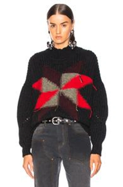 Shop Isabel Marant Hanoi Sweater In Abstract,black,gray,red.