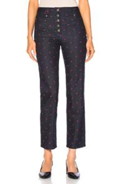 Shop Miaou Junior Pant In Rose Embroidery