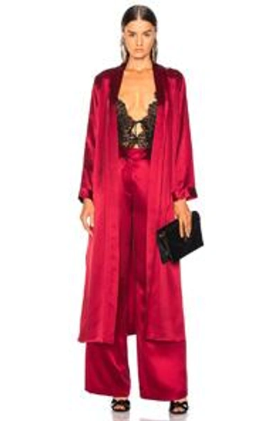 Shop Michelle Mason For Fwrd Robe With Slits In Red. In Blood