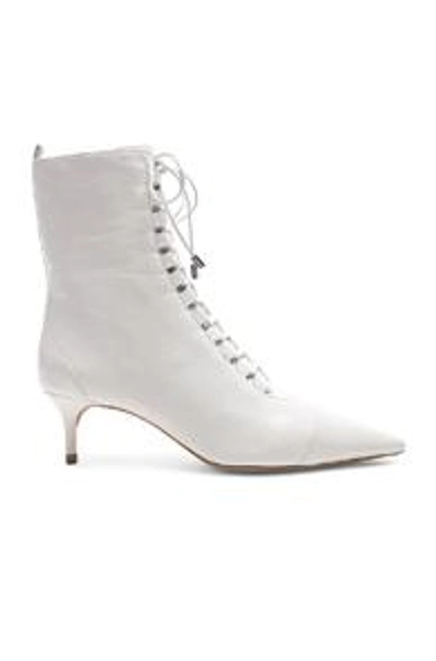 Shop Alexandre Birman Leather Millen Lace Up Ankle Boots In White.