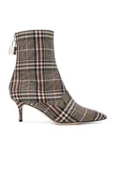 Shop Monse Lock Booties In Plaid Charcoal