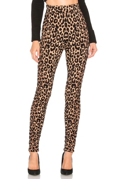 Shop Milly Textured Cheetah Knit Legging In Natural Multi