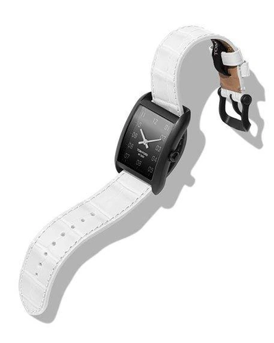 Shop Tom Ford Men's N.001 27x40mm Black Dlc Watch With Alligator Strap In Black/white