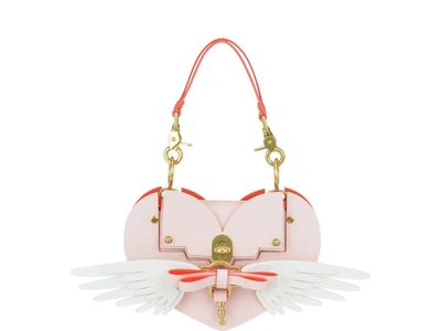 Shop Niels Peeraer Wings Heart Bag In Pink/white