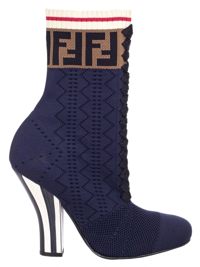 Shop Fendi Rockoko Knit Ankle Boots