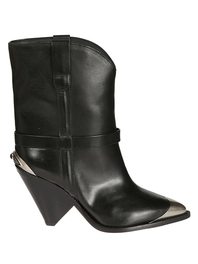 Shop Isabel Marant Western Story Ankle Boots In Black