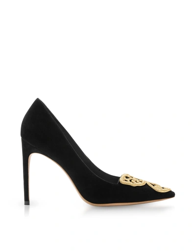 Shop Sophia Webster Black Suede Bibi Butterfly Rivera Pump