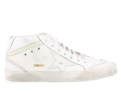 Shop Golden Goose Mid Star Sneakers In White Leather-cream