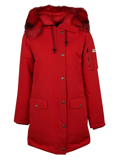 Shop Kenzo Oversized Parka In Red