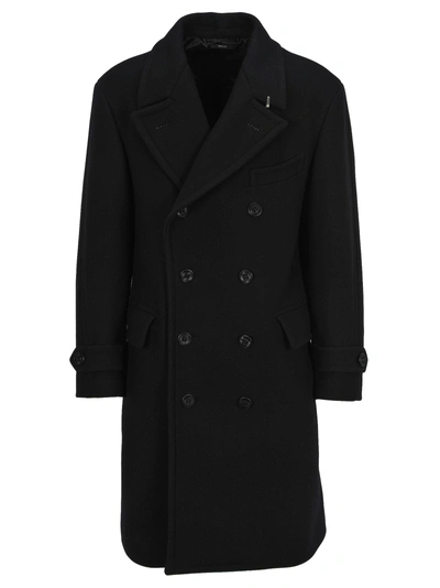 Shop Tom Ford Coat Double Breast In Black