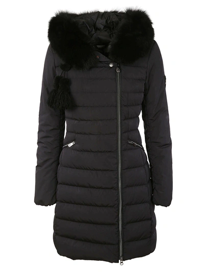 Shop Peuterey Fur Hood Padded Coat In Black