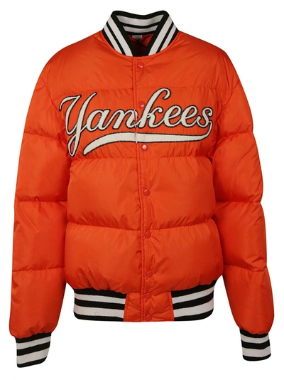 Shop Gucci Quilted Bomber In Orange