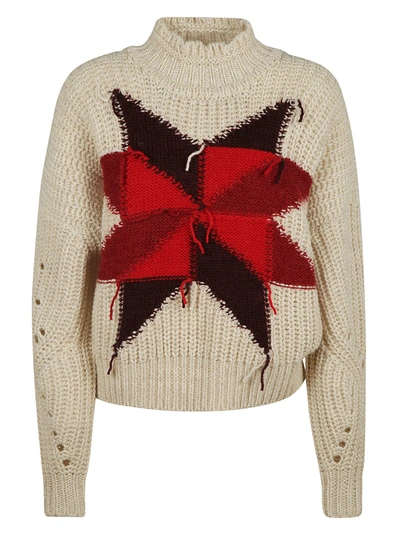 Shop Isabel Marant Knitted Sweater In Ecru