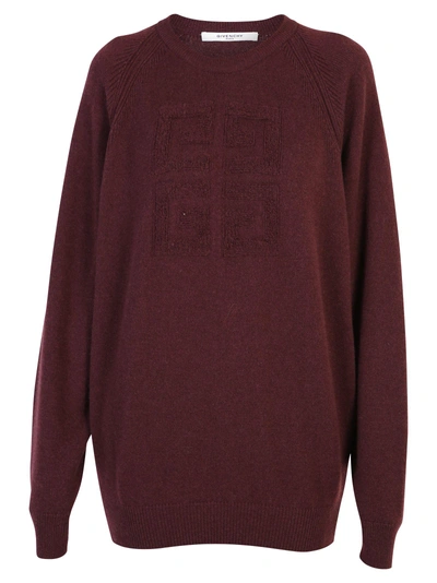 Shop Givenchy Bordeaux Branded Sweater