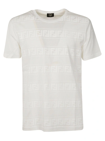 Shop Fendi Printed Logo T-shirt In White