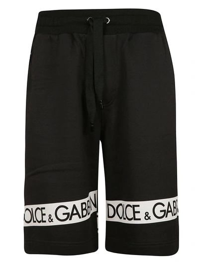 Shop Dolce & Gabbana Logo Tape Track Shorts In Black