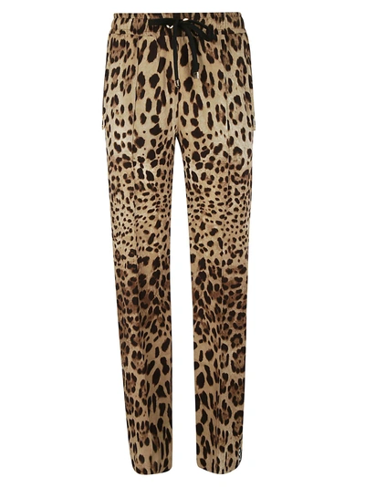 Shop Dolce & Gabbana Leopard Print Trousers In Multicolor